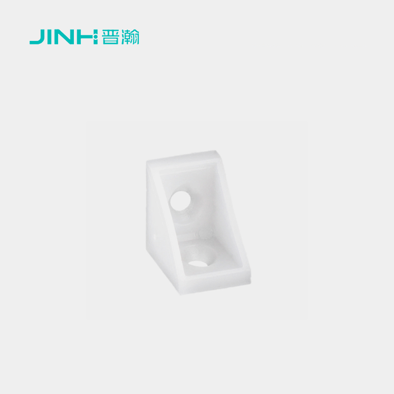 JH-17004 10x10mm Plastic Corner Bracket for Furniture - High-Strength PE, Hidden Installation, Injection Molded Connector for Cabinet & Wardrobe Panel Joints