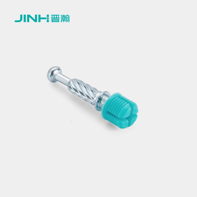 JH-2147 Minifix Spreading Bolt & Dowel, Cold Rolled Steel with 4-Wing Nylon Plug for 15mm+ Board, Compatible with Minifix Cam Lock
