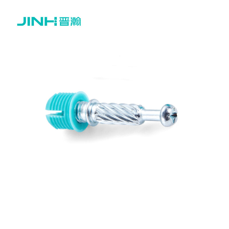 JINHAN JH-2148 Minifix Spreading Bolt / Cam Lock Connector - 32mm Cold Rolled Steel Fastener with Nylon Expansion Plug for Cabinet & Wardrobe (15mm+ Board)