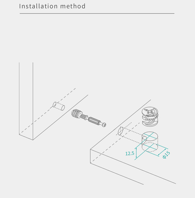 Adjustable 15mm Cam Lock High Strength Furniture Cam Connector For 18mm Thickness Panel