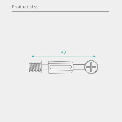 40mm Steel Minifix Connecting Bolts With Dowel, Connecting Fitting for rta furniture