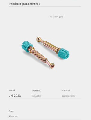 40mm Steel Minifix Connecting Bolts With Dowel, Connecting Fitting for rta furniture