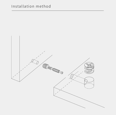 36mm Cold-Rolled Steel Minifix Spreading Bolts With Dowel, Furniture Connecting Fitting