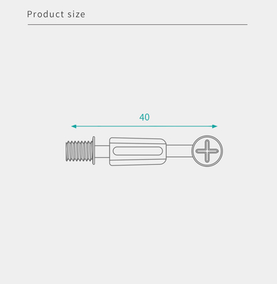 40mm Steel Minifix Spreading Bolts With M6 Thread,Furniture Hardware for panel furniture