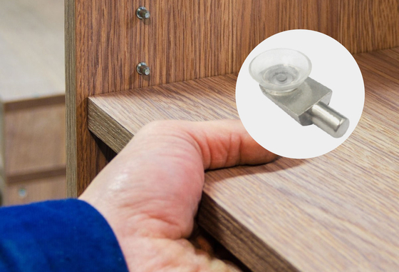 8*23mm Industrial Plastic Shelf Support Pegs High Performance For Glass Panel Furniture