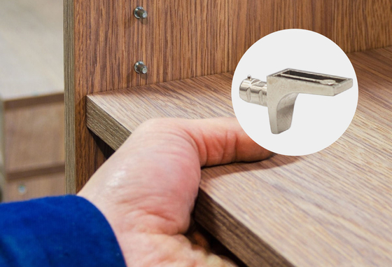 5*8mm Rectangle Zinc Alloy Shelf Holders, Furniture Hardware For Rta Furniture