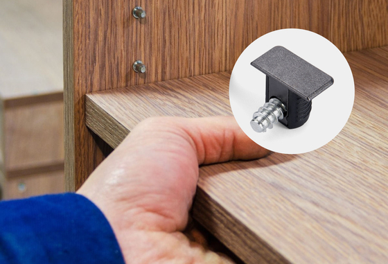 12*12mm Metal Abs Shelf Supports, Furniture Panel Connector For Rta Furniture