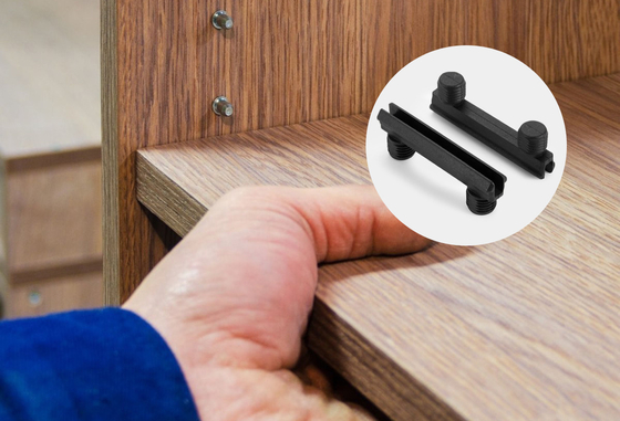 45.5*7.8mm plastic Shelf Holders in black, furniture fixing for rta furniture