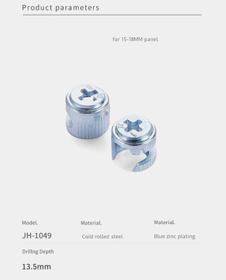Eccentric Wheel 12mm Cam Connector Zinc Plated Cabinet Hardware For K/D Furniture