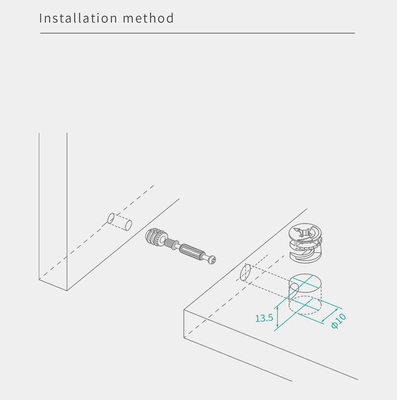 Zinc Plated 10mm Cam Lock Easy To Install Furniture Cam Fitting For Desk Construction
