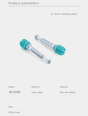 Blue Zinc Plated Cam Fitting Screw Adjustable Furniture Connecting Fitting For Drawer Construction
