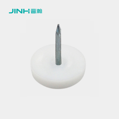 White Plastic Furniture Nail Glides Long Term Durability For Furniture Leg