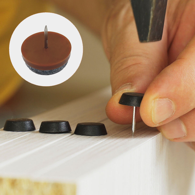 Wooden Furniture 15mm Nail On Glides Plastic Material With OEM Customized