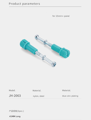 Steel Cam Fitting Screw 41mm Furniture Panel Connector With Long Lasting Stability