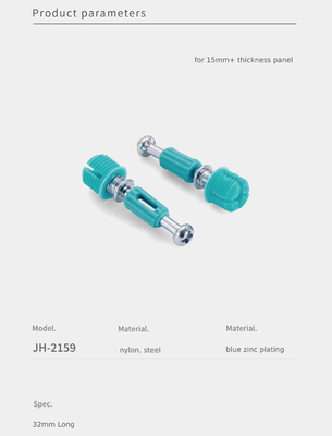 Blue Minifix Spreading Bolts Zinc Plated 32mm OEM For RTA Furniture Connection