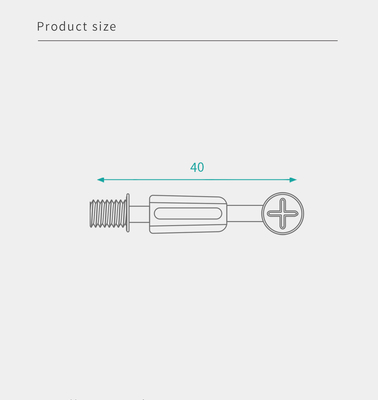 40mm Customized Minifix Connecting Bolts, Flat Pack Furniture Fitting For Rta Furniture