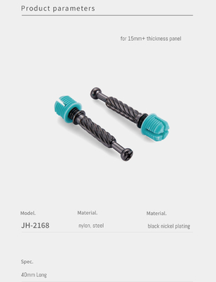 40mm Customized Minifix Connecting Bolts, Flat Pack Furniture Fitting For Rta Furniture