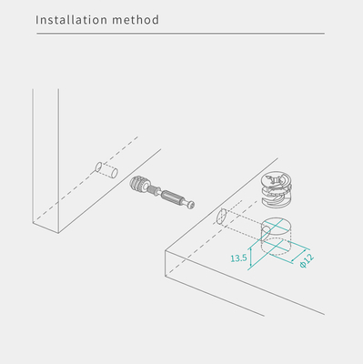 K/D Furniture Cam Connector 15-18mm Panel Support 13.5mm Height Furniture Hardware
