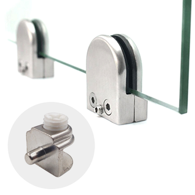 Nickel Plated C Shape Glass Mounting Clips For 2-8 Thickness Glass In Zinc Alloy