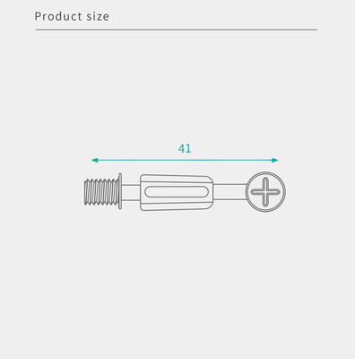 Jh-2063 Cold-Drawn Cam Dowel Screw 41mm Durable Knockdown Furniture Connector For Flat-Pack Assembly