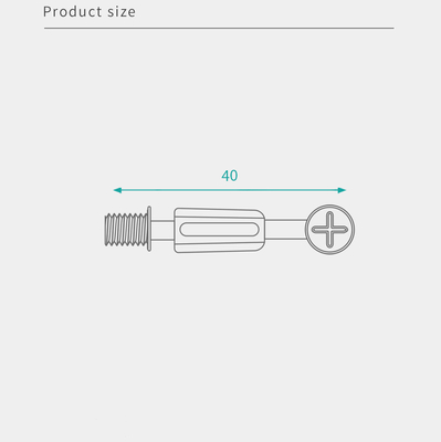 Jh-2064 Precision Cam Dowel Screw 40mm Heavy-Duty Panel Joining Dowel For Flat Pack Furniture Systems