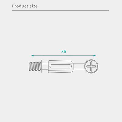Jh-2138 Reinforced Cam Dowel Screw 36mm Zinc-Plated Panel Linking Rod For Ready To Assemble Furniture