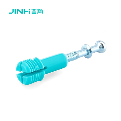 JH-2064 Minifix Spreading Bolt & 3-in-1 Fast Connector | Cold Rolled Steel 40mm | Zinc Plated | Hidden Fastening for Cabinet/Wardrobe