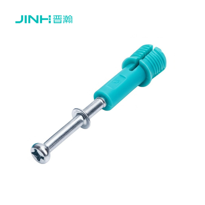 JINHAN JH-2138 Furniture Minifix Spreading Bolt - High-Strength Cold Rolled Steel & Nylon Expansion Dowel for 15mm+ Board