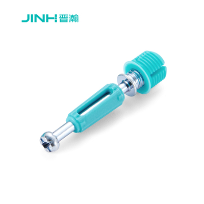 Cam Lock Dowel & Expansion Anchor Kit JH-2160 for 15mm+ Panel Furniture - Blue Zinc Plated, Nylon Sleeve, 12N Torque