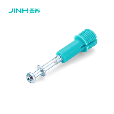 JH-2163 Cam Lock Screw and Expanding Bolt for Furniture Assembly: 32mm Length, Nylon Expansion, Cold-Drawn Steel with Blue Zinc Plating