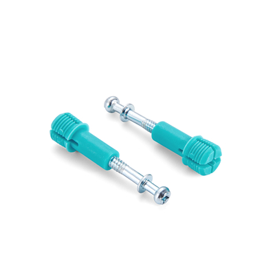 Vis et boulon d'expansion JH-2163, longueur 32 mm, expansion en nylon, acier étiré à froid avec zingage bleu pour l'assemblage de meubles
