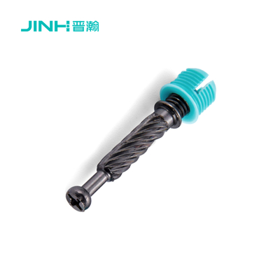 ​​JH-2168 Furniture Cam Lock Screw Expansion Bolt Cold-Drawn Steel Nylon Black Nickel Plating 40mm Length for 15mm-40mm Panels