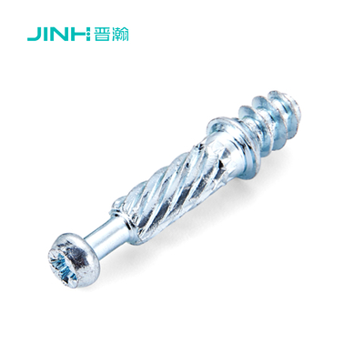 JH-2170 Electroplated Blue Zinc Finish Eccentric Connecting Screw 32mm Cold Drawn Steel Bolt for 15mm Furniture Panels