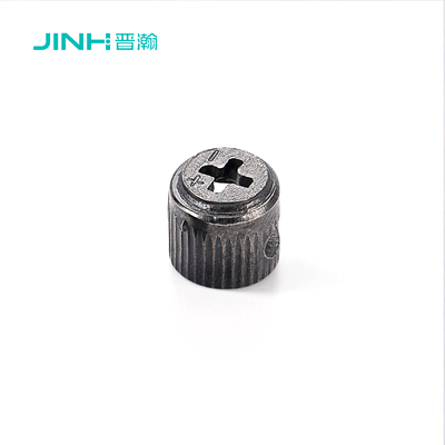 JH-1043 Eccentric Cam Fitting Heavy Duty Cold Rolled Carbon Steel Black Nickel Plated Concealed Install with Vertical Ribs for Furniture Panels