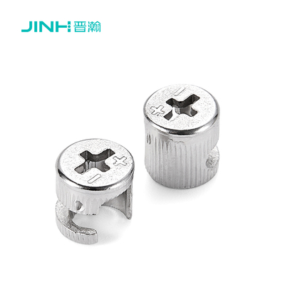 Jinhan Easy To Install 15mm Cam Lock Jh-1050 | Cold Rolled Steel Nickel Plated Cam Connector | Concealed Fastener For Cabinets