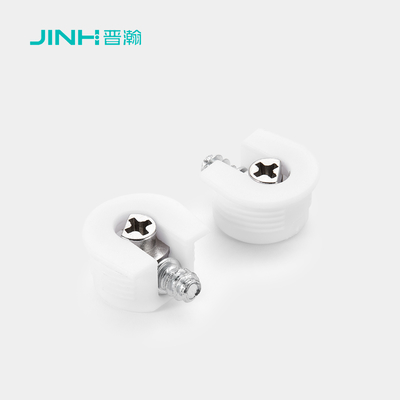 White Shelf Holder Pegs Jh-4002 - Zinc Alloy & Abs Plastic, Nickel Plated, Fits Furniture Layers Above 15mm Thickness