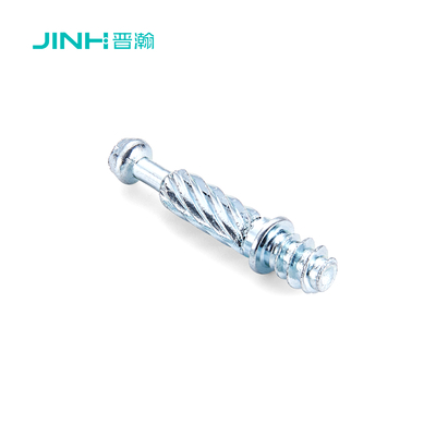 Jh-2170 Oem Customizable Furniture Panel Connector | Cold-Drawn Carbon Steel, 32mm Length, Blue Zinc Plated