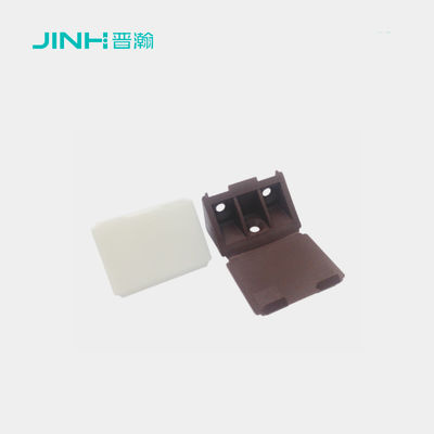 JH-17006 12x12mm Flip-Top Plastic Corner Brace, PE Material Injection Molded for Hidden Installation, 3-Hole Design for Cabinet/Wardrobe Panel Furniture Connectors
