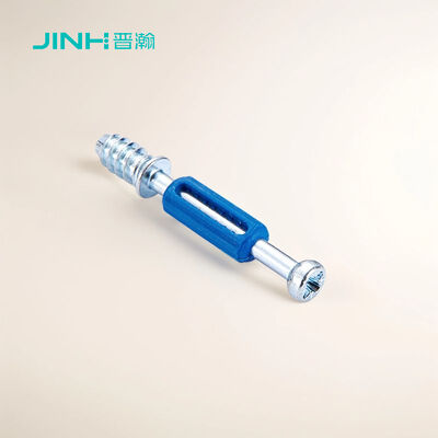 JINHAN JH-2112 40mm Minifix Connector Dowel, Cold Rolled Carbon Steel with Nylon Sleeve, Triple Cam Lock Fastener for 15mm+ Cabinet & Wardrobe Panels