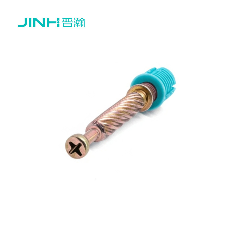 JINHAN JH-2083 Minifix Ausbreitungsbolzen - 40mm Länge kaltgewalztes Kohlenstoffstahl + Nylon Cam Lock Connector mit textured Finish für Schränke, Schränke
