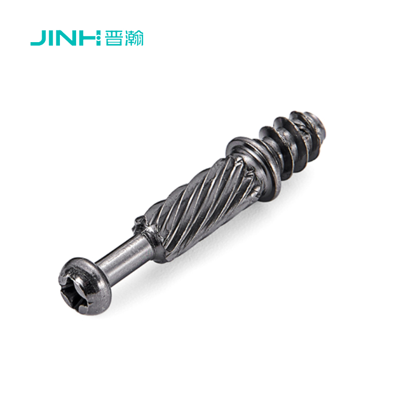 JH-2169 Matte Black Nickel Plated Eccentric Screw Rod Carbon Steel Fastener 32mm Cam Fitting Bolt for 15mm Furniture Panels
