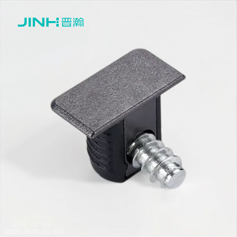 JH-4037 Gunmetal Grey Zinc Alloy Shelf Bracket - Heavy-Duty ABS Plastic Supports for 15mm+ Cabinets & Shelving