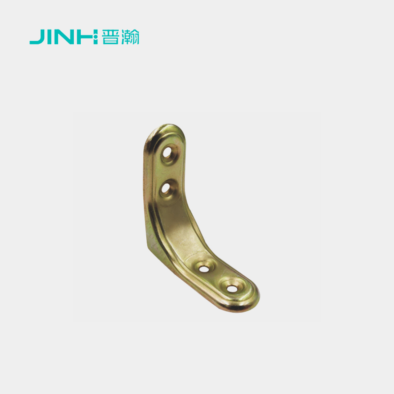 JH-17014 26x42mm Metal Corner Bracket for Furniture, High-Strength Steel Hidden Fastener with Four Holes & Rounded Corners, Electroplated Color Zinc