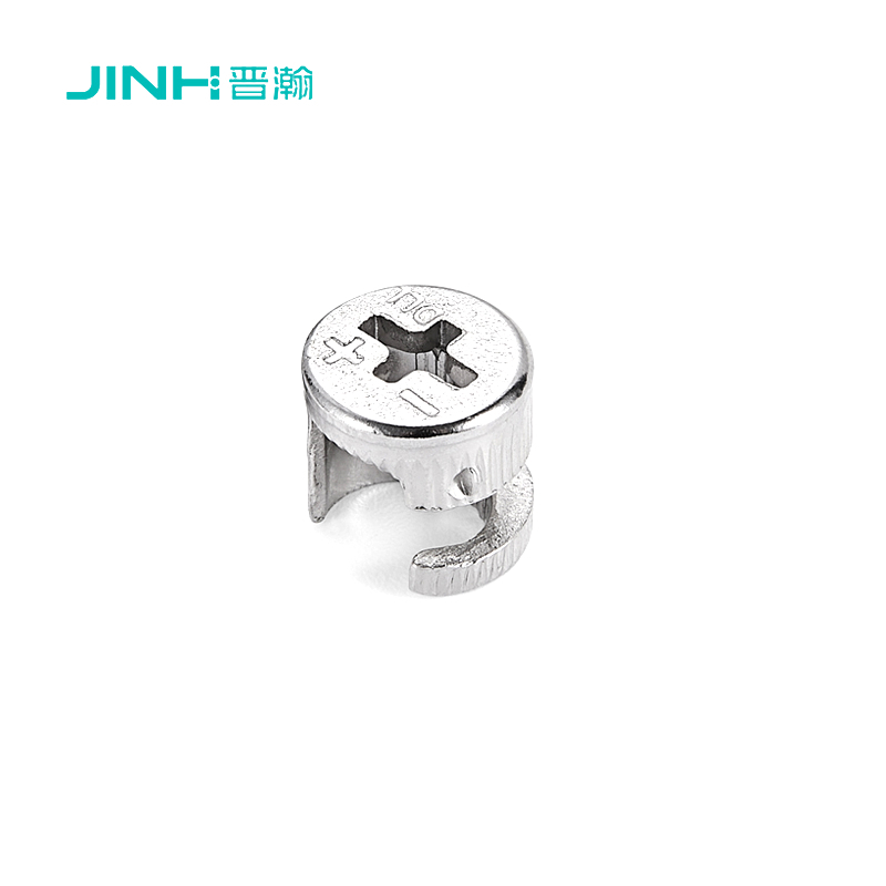 Jinhan Jh-1045 Steel 12mm Cam Connector | Cold Rolled Carbon Steel Nickel Plated | 12mm Diameter 13.5mm Height | High Strength Hidden Fastener For Cabinet & Wardrobe