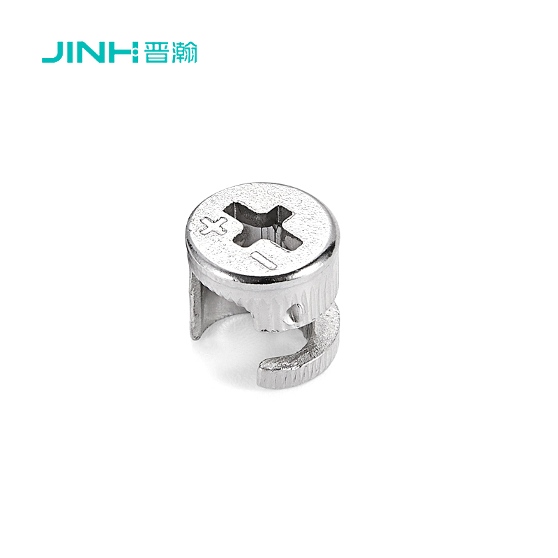JINHAN JH-1050 15mm furniture cam lock, Cold Rolled Carbon Steel Nickel Plated, 15mm Diameter 12.5mm Depth