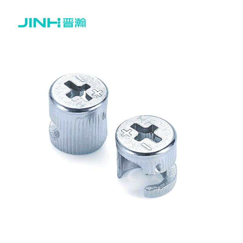 JH-1040 12mm Zinc-Plated Cold Rolled Steel Cam Lock for Furniture, Heavy-Duty Concealed Eccentric Fitting, 12.5mm Drill Depth, for Cabinet & Wardrobe Assembly