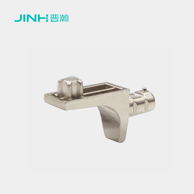 Universal Shelf Support Bracket - Nickel-Plated Zinc Alloy, Double-Headed Square Type, Model JH-4014, Size 5x8mm for Furniture Panels