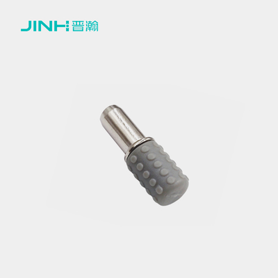 Jh-4062 Steel Shelf Support Pegs With Rubber Sleeve, Nickel Plated Finish, 20mm X 5mm Size, Seamless Fit For Panel Furniture Over 15mm Thick