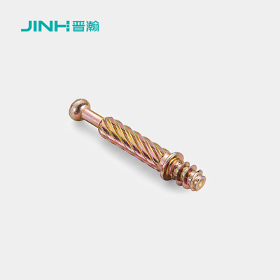 JH-2031 40mm Three-in-One Fastening Connector Rod, Cold Rolled Carbon Steel with Colored Zinc Plating – High Strength, Hidden Installation