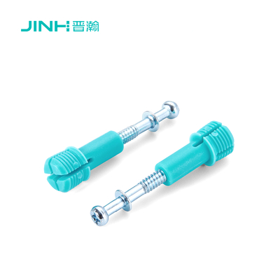 JINHAN JH-2064 Minifix Bağlantı Çubuğu ve Yayılan Cıvata – Soğuk Haddelenmiş Çelik ve Naylon, Çinko Kaplı, 40mm Uzunluk, 15mm+ Panel Mobilyalar İçin